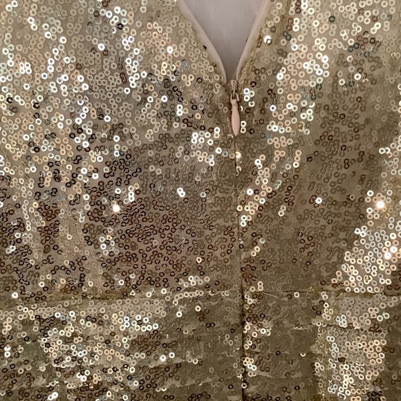 NWOT New Kate Kasin Gold Metallic Formal Gown, Size XS - Picture 9 of 14